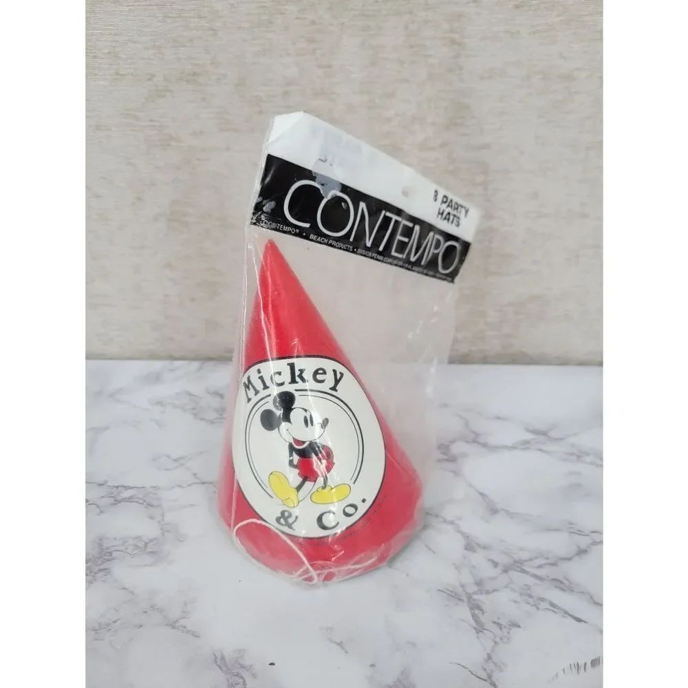 Mickey & Co. Red Party Cone Hat - Contempo Vintage 90s